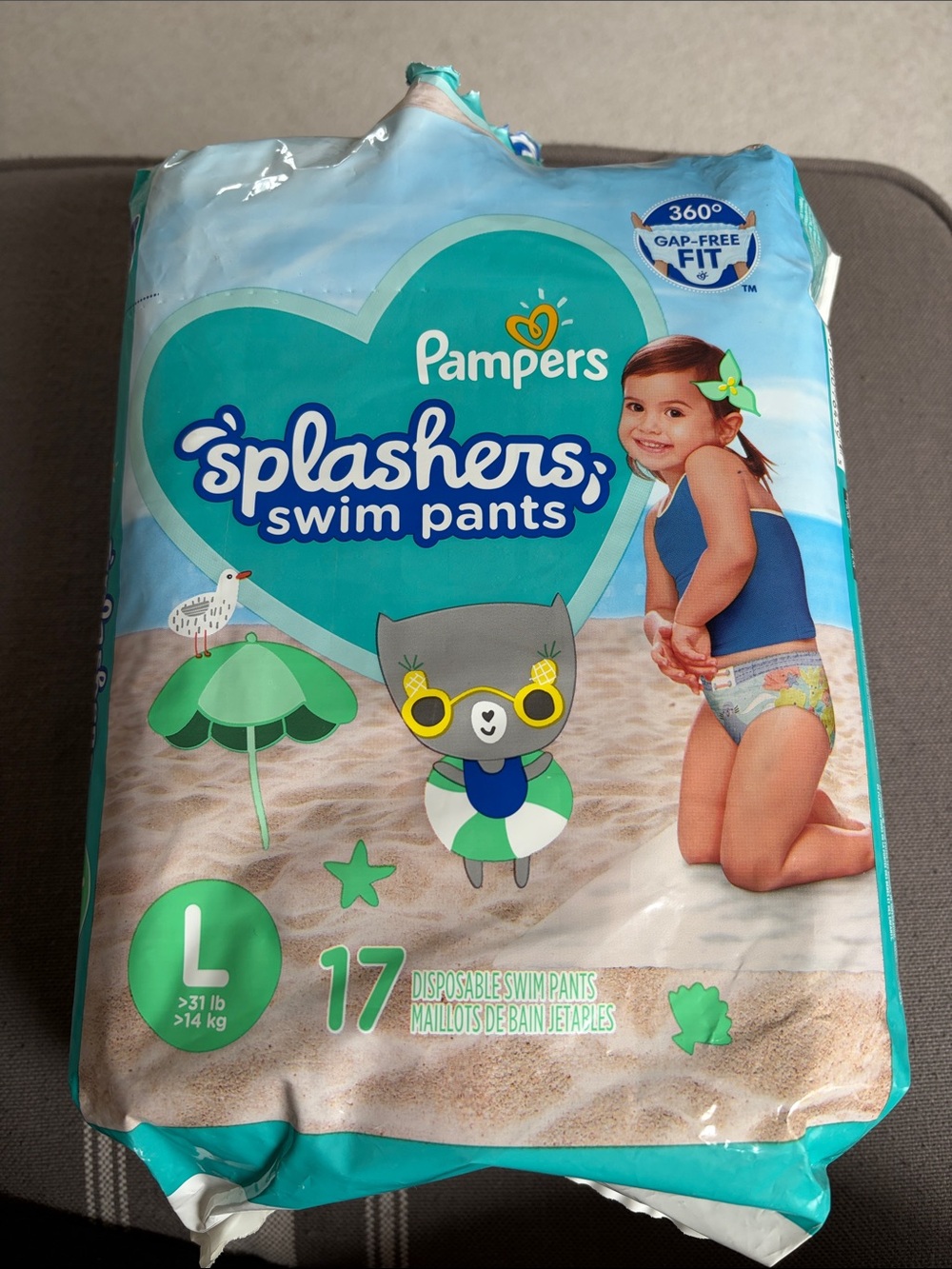Pampers Splashers Large Disposable Swim‎ Pants 31+ lb | 16 Total Diapers NEW